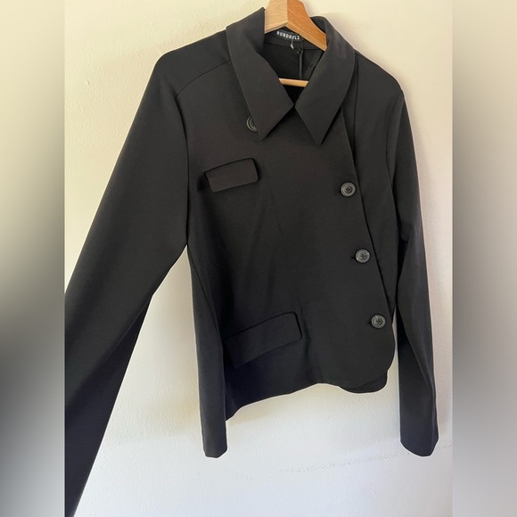 Rundholz Asymmetrical Architectural Button Front Wool Blend Avant Garde Jacket - Picture 5 of 15